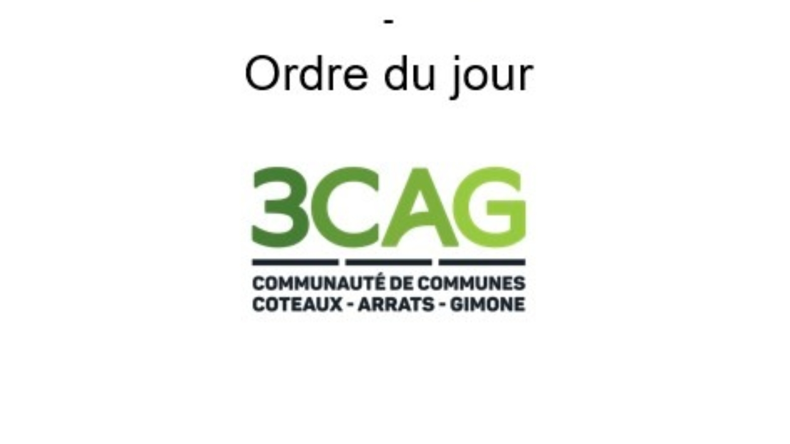 Conseil communautaire_ordre du jour_3CAG
