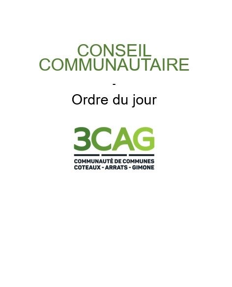 Prochain Conseil communautaire